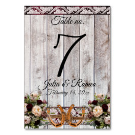 Numeração De Mesa Flores, Lace e Ferraduras Hormonais, Fita Borgonha