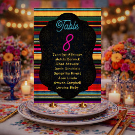 Numeração De Mesa Flores mexicanas elegantes assentos de casamento