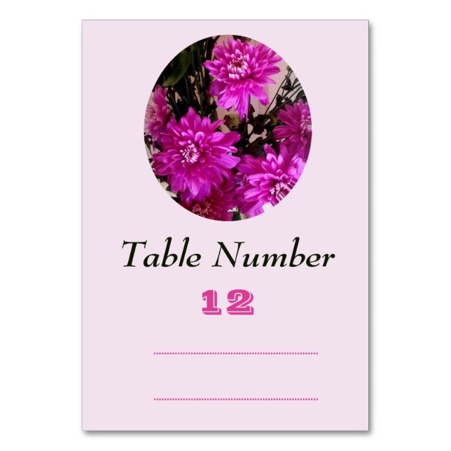 Numeração De Mesa Flores Rosa Fúcsia Floral (Frente)