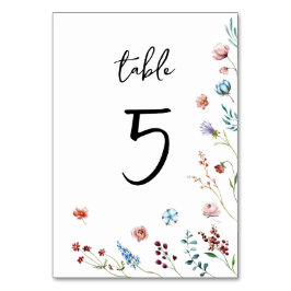Numeração De Mesa Flores Selvagens Número da mesa-sombra