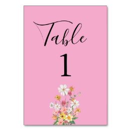 Numeração De Mesa Flores Silvestres Aniversário Rosa