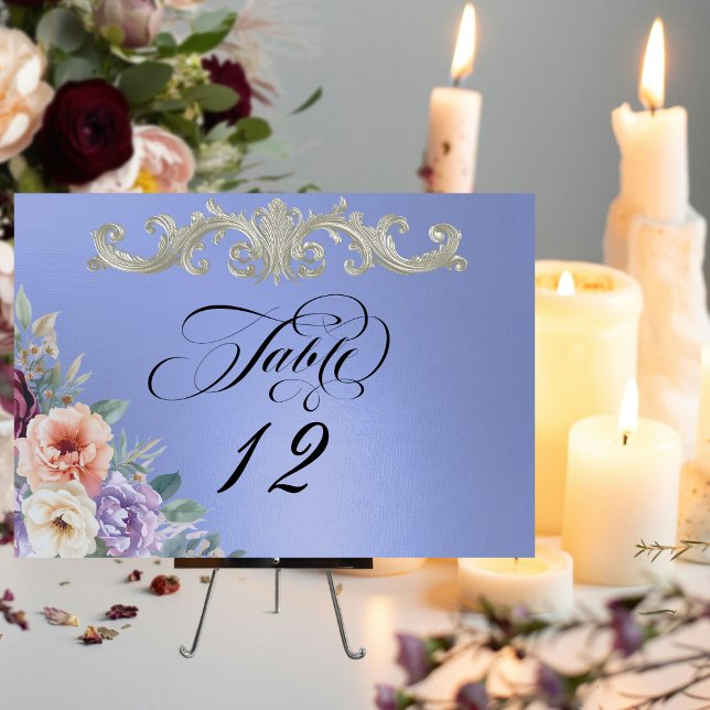 Numeração De Mesa Flores Silvestres da Primavera - Azul (Criador carregado)