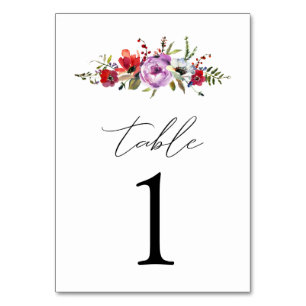 Numeração De Mesa Flores Silvestres & Romance
