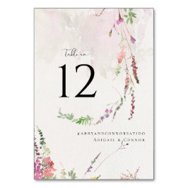 Numeração De Mesa Flores Silvestres Vibrantes Rosa Violeta Amarelo