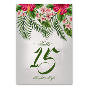 Numeração De Mesa Flores tropicais e saídas de Mesa de casamento N.º