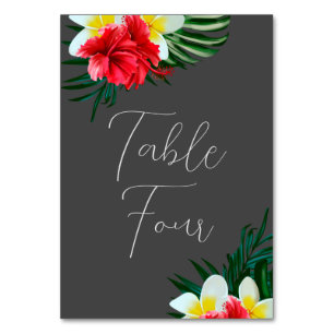 Numeração De Mesa Flores Tropicais Havaianas Casamento Elegante em C