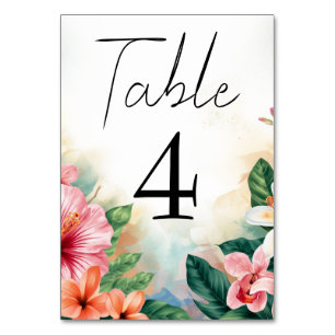 Numeração De Mesa Flores Tropicais Havaianas Coloridas Casamento