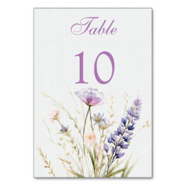 Numeração De Mesa Flores violetas românticas Casamento