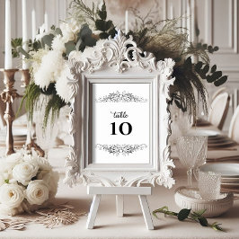 Numeração De Mesa Florescer Elegância Preto e Branco