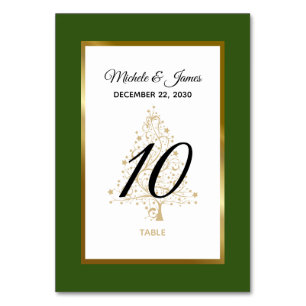 Numeração De Mesa Floresta Elegante Verde Dourado Casamento Férias d