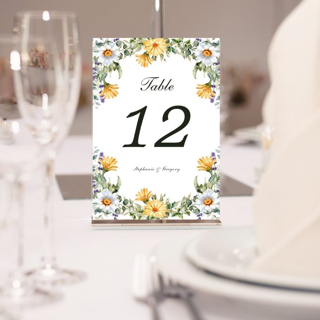 Numeração De Mesa Florestas Amarelas Brancas Número da Mesa de Casam (Criador carregado)