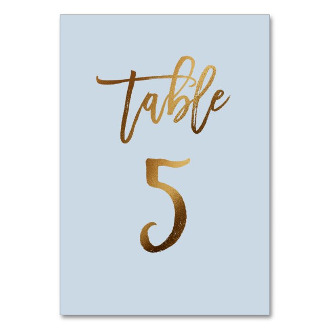 Numeração De Mesa Folha de ouro poeirenta azul mesa de casamento núm (Frente)