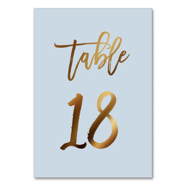 Numeração De Mesa Folha de ouro poeirenta azul mesa de casamento núm (Frente)