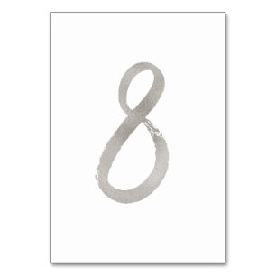 Numeração De Mesa Folha de prata número da mesa de casamento chic   