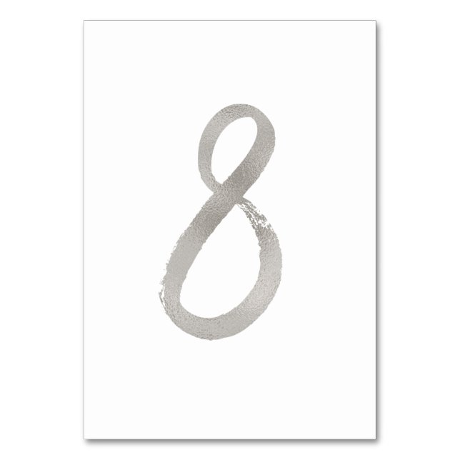 Numeração De Mesa Folha de prata número da mesa de casamento chic |  (Verso)