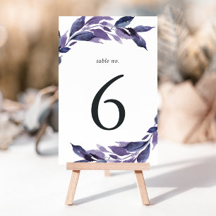 Numeração De Mesa Folhagem Abundante Violeta Botânica