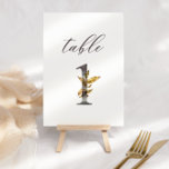 Numeração De Mesa Folhagem de Quebra de Água 1 Número de Tabela de C<br><div class="desc">Esta placa de número da mesa de casamento botânica apresenta uma cinza de carvão com a cor d'água número 1 decorada com uma folhagem de outono de cor d'água em tons de marrom ouro e ferrugem. A palavra "mesa" aparece acima na caligrafia do estilo de escrita manual de cinzas de...</div>
