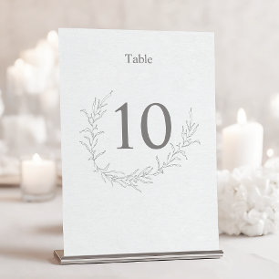 Numeração De Mesa Folhagem Moderna Simples Elegante Deixa Arte Esboç