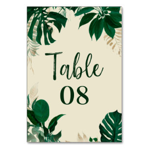Numeração De Mesa Folhagem Tropical Trendy Greenery e Deixa Casament