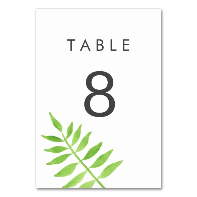 Numeração De Mesa Folhas de Aquarela (Frente)