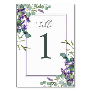 Numeração De Mesa Folhas de Eucalipto Flores de Lavanda Número da Me