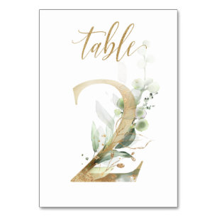 Numeração De Mesa Folhas de Ouro Verde Mesa 2,