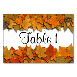 Numeração De Mesa Folhas de outono