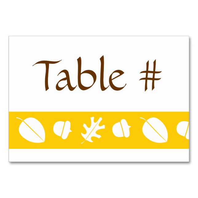 Numeração De Mesa Folhas de queda na placa de Mesa amarela (Frente)