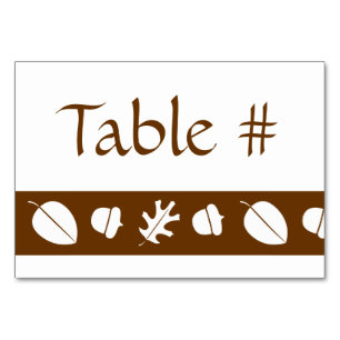 Numeração De Mesa Folhas de queda na placa de Mesa de chocolate