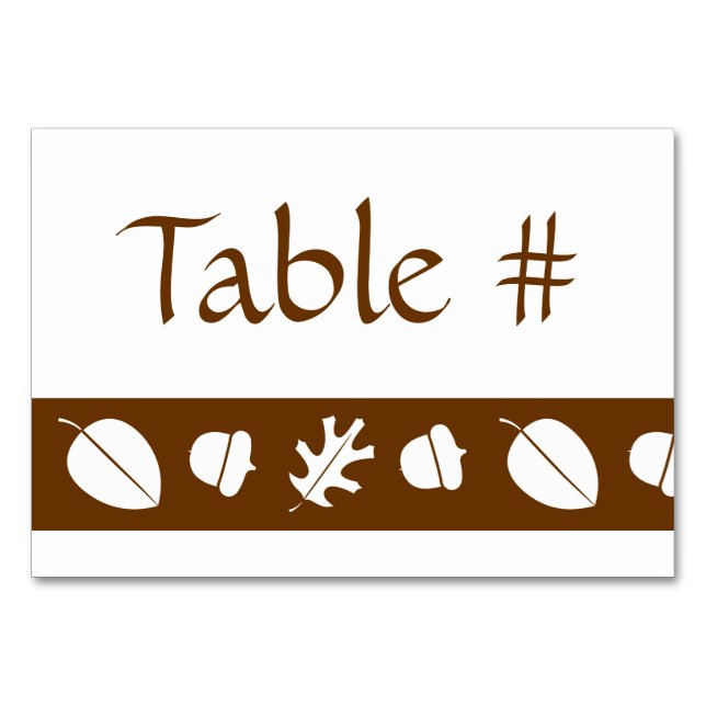 Numeração De Mesa Folhas de queda na placa de Mesa de chocolate (Frente)