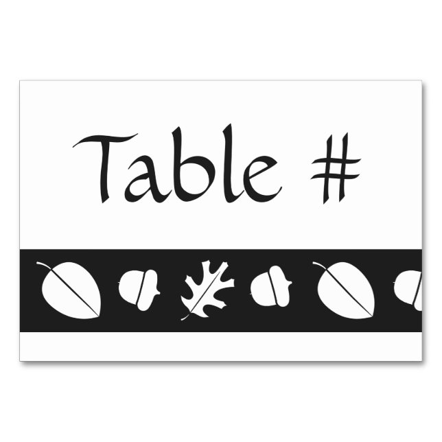 Numeração De Mesa Folhas de queda na placa de Mesa preta (Frente)