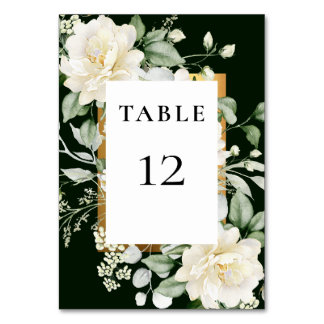 Numeração De Mesa Folhas de Sage Verde Elegantes Rosa Marfim e Moldu