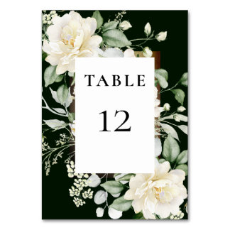 Numeração De Mesa Folhas de Sage Verde Elegantes Rosa Marfim e Moldu