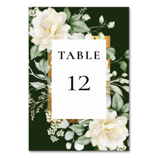 Numeração De Mesa Folhas de Sage Verde Elegantes Rosa Marfim e Moldu
