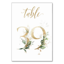 Numeração De Mesa Folhas Douradas Verdes Mesa 39, Número da Mesa