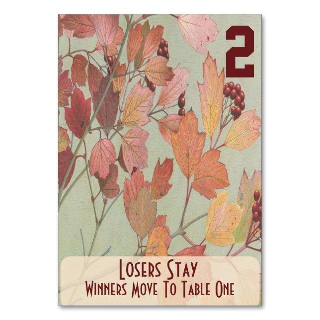 Numeração De Mesa Folhas e Berries Bunco #2 (Verso)