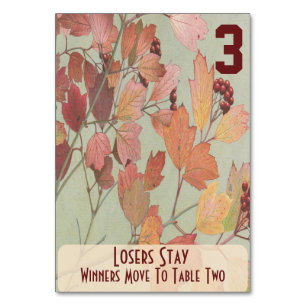 Numeração De Mesa Folhas e Berries Bunco #3