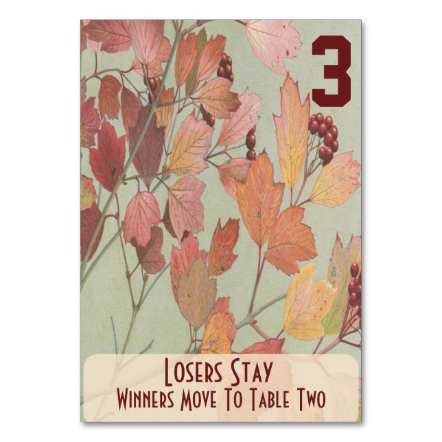 Numeração De Mesa Folhas e Berries Bunco #3 (Verso)