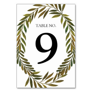 Numeração De Mesa Folhas pintadas à mão Número da Tabela