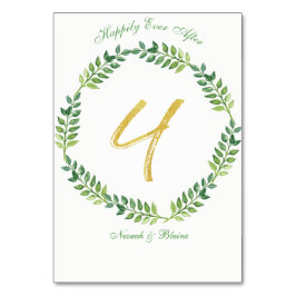 Numeração De Mesa Folhas Verdes Românticas - mesa de casamento - 1 a