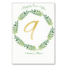 Numeração De Mesa Folhas Verdes Românticas - mesa de Casamento 9 ane