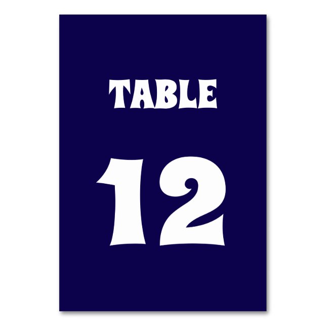 Numeração De Mesa Fonte caprichosa moderna e ousada azul escuro (Frente)
