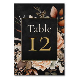 Numeração De Mesa Forest Witch Black Floral Wedding Table Number