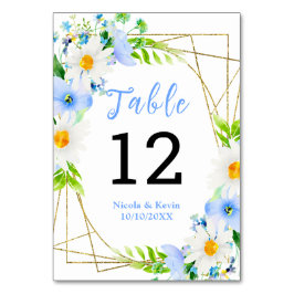 Numeração De Mesa Forget-Me-Nots Daisies Floral Wedding