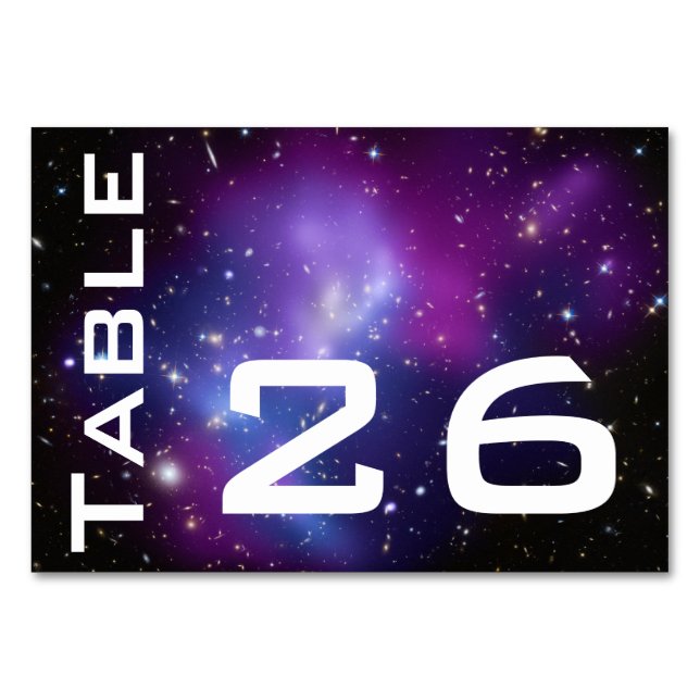 Numeração De Mesa Foto Celestial Galáxia Roxa Numerada (Verso)