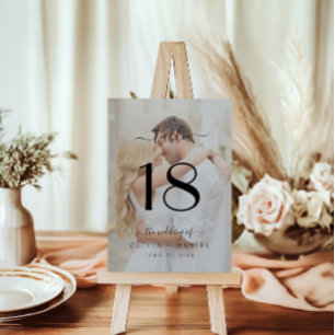 Numeração De Mesa Foto Clássica Moderna de Casamento de Caligrafia