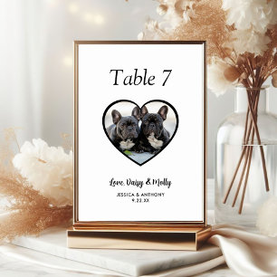 Numeração De Mesa Foto de Cão Simples Preto e Branco Casamento 