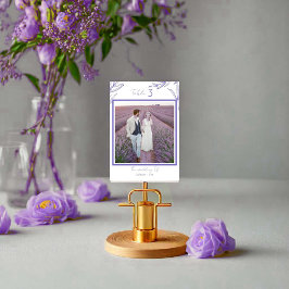 Numeração De Mesa Foto de Casal Floral Minimalista com número