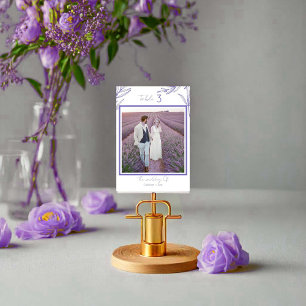 Numeração De Mesa Foto de Casal Floral Minimalista com número