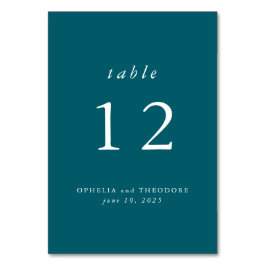 Numeração De Mesa Foto de Casamento com Verde Botânico Teal Watercol